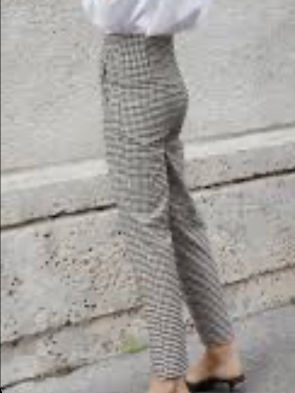 Zara Black and White Gingham Slim Chinos